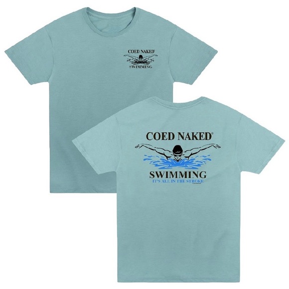 Coed Naked Swimming Men’s T-Shirt New - Picture 1 of 1